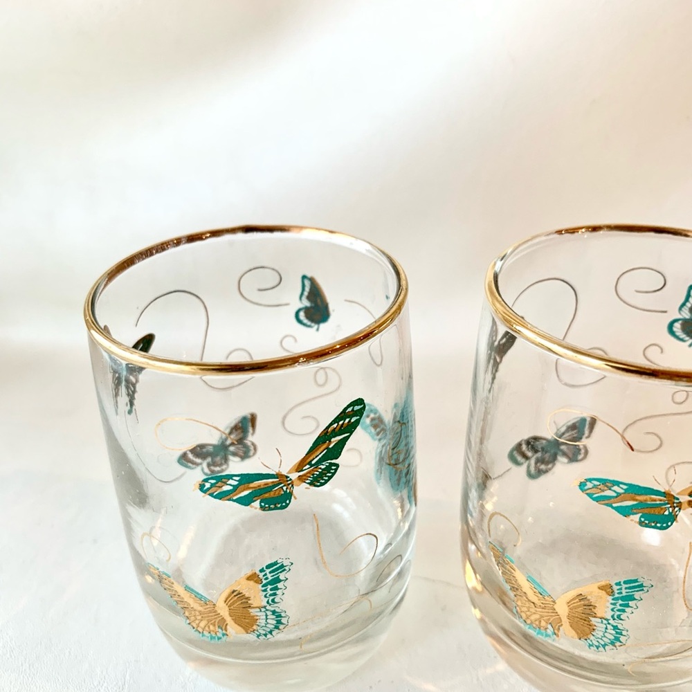 Vintage Butterfly Glasses x 2 - Picture 2 of 8